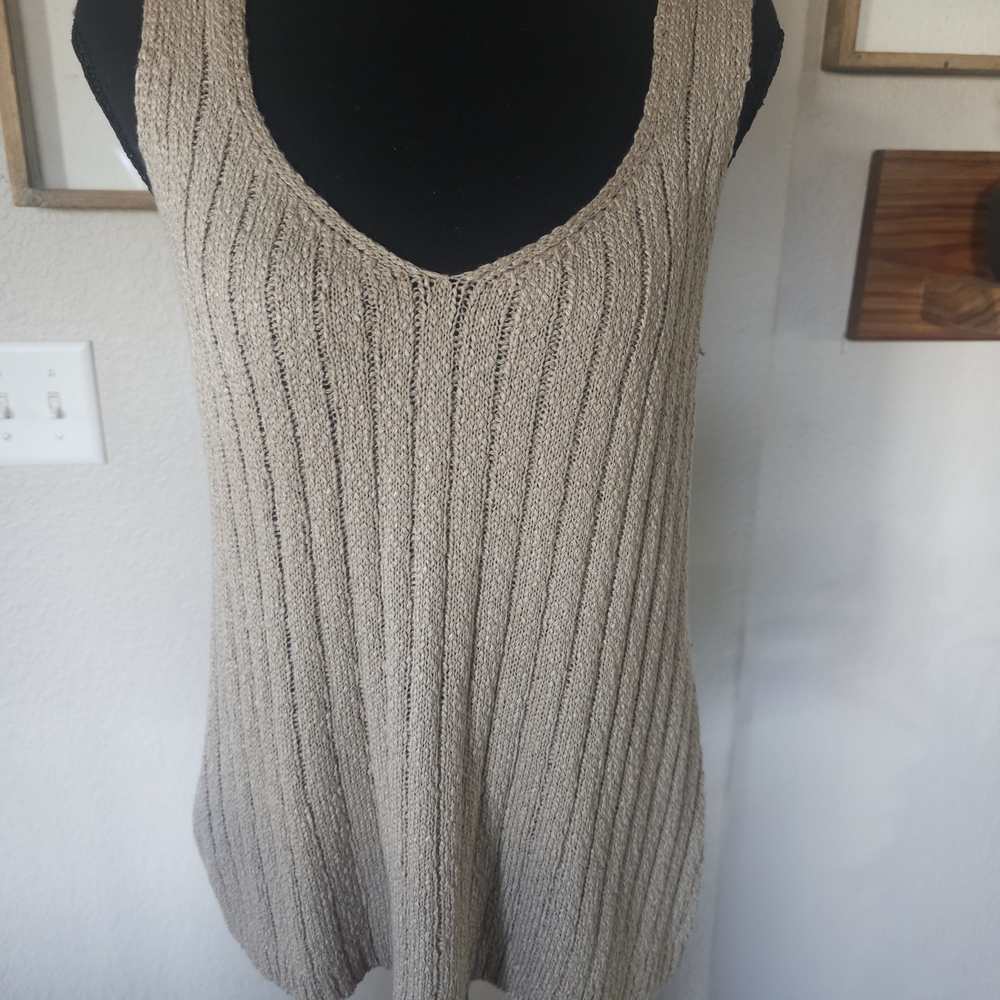 Chic Brown Knit Sleeveless Top